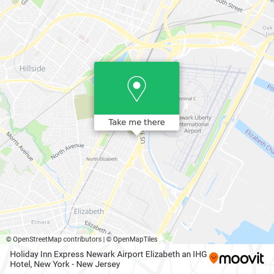 Mapa de Holiday Inn Express Newark Airport Elizabeth an IHG Hotel