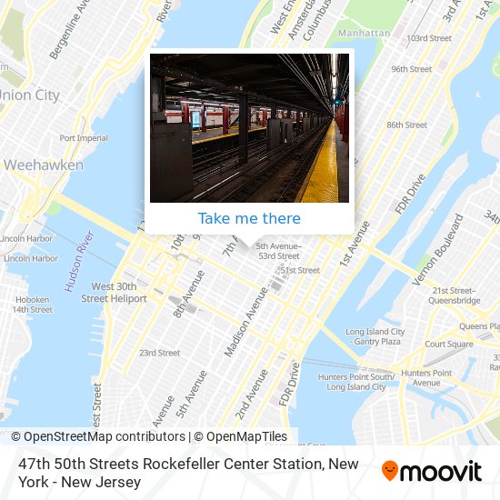Mapa de 47th 50th Streets Rockefeller Center Station