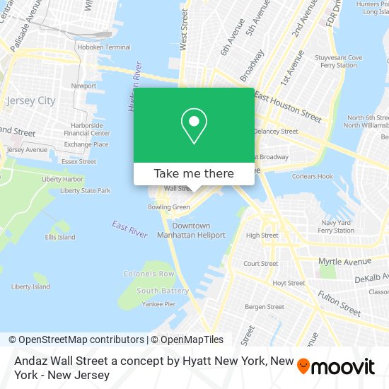 Mapa de Andaz Wall Street a concept by Hyatt New York