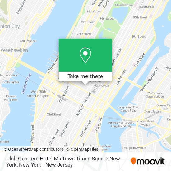 Club Quarters Hotel Midtown Times Square New York map