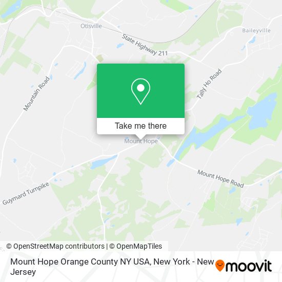 Mapa de Mount Hope Orange County NY USA