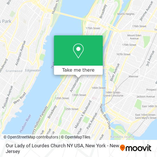 Our Lady of Lourdes Church NY USA map