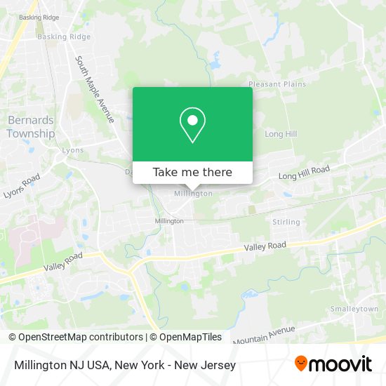 Mapa de Millington NJ USA