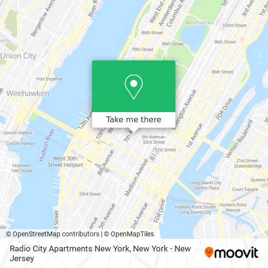 Mapa de Radio City Apartments New York