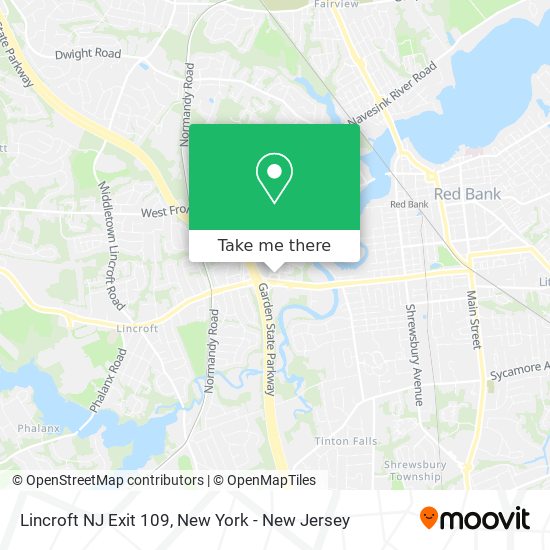 Lincroft NJ Exit 109 map