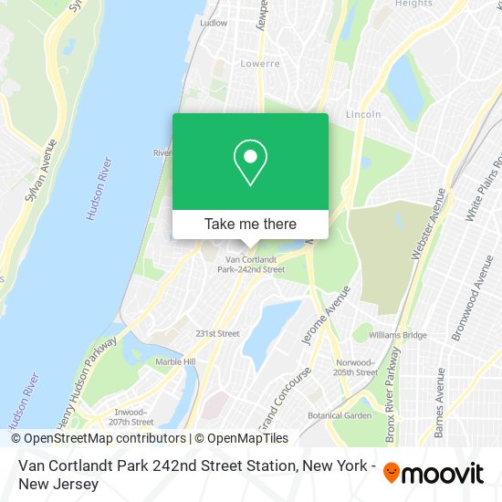 Mapa de Van Cortlandt Park 242nd Street Station