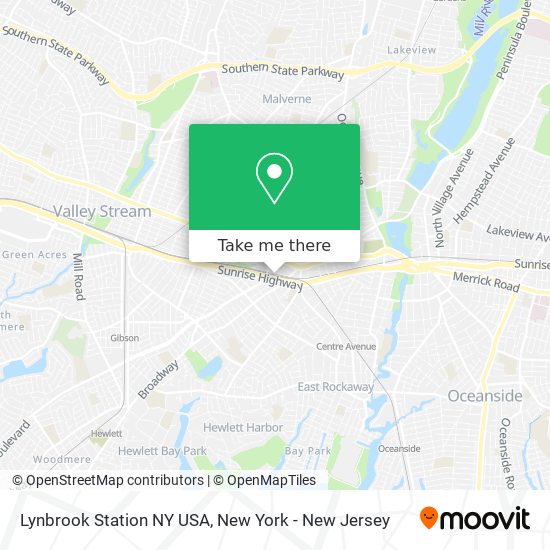 Lynbrook Station NY USA map