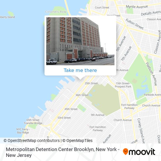 Metropolitan Detention Center Brooklyn map