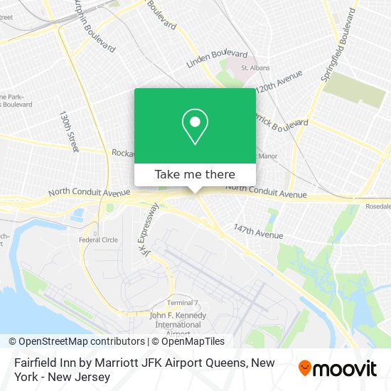 Mapa de Fairfield Inn by Marriott JFK Airport Queens