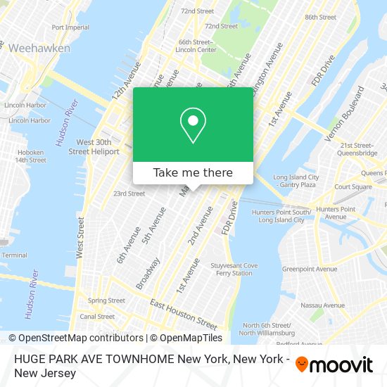 Mapa de HUGE PARK AVE TOWNHOME New York