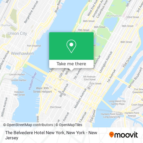 The Belvedere Hotel New York map