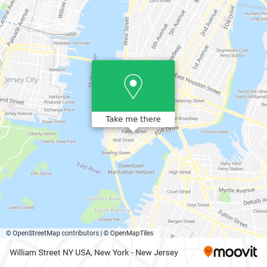 William Street NY USA map