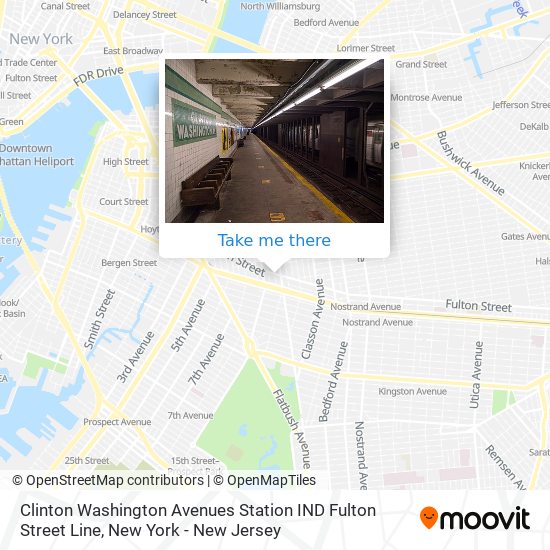 Clinton Washington Avenues Station IND Fulton Street Line map