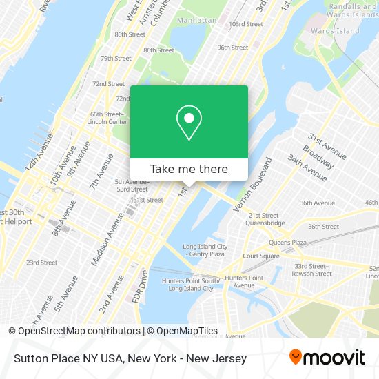 Sutton Place NY USA map