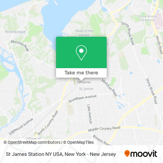 Mapa de St James Station NY USA