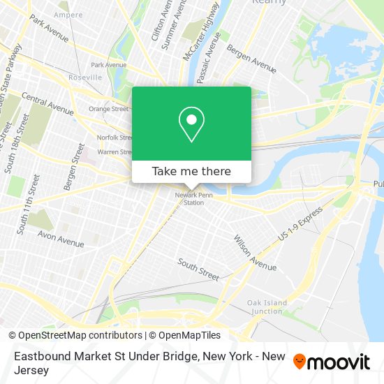 Mapa de Eastbound Market St Under Bridge