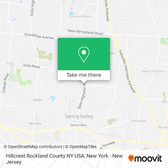 Hillcrest Rockland County NY USA map