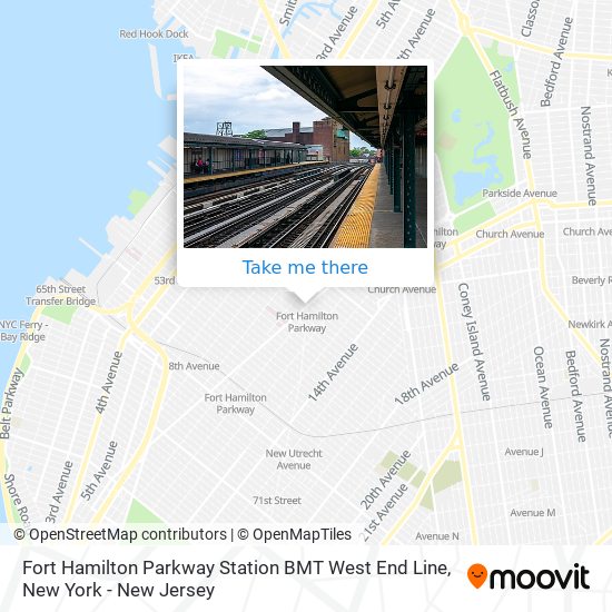 Fort Hamilton Parkway Station BMT West End Line map