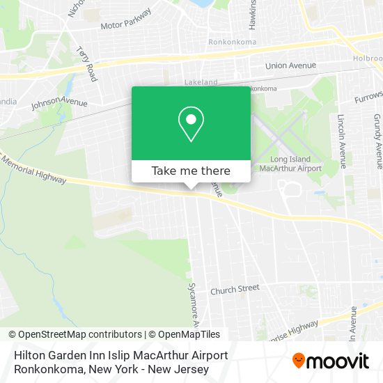Mapa de Hilton Garden Inn Islip MacArthur Airport Ronkonkoma