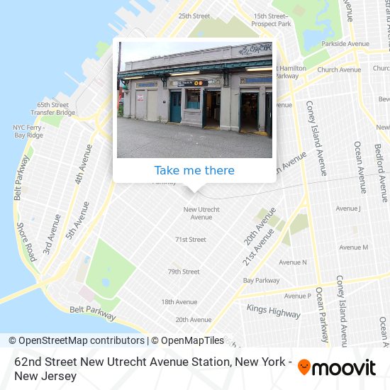 Mapa de 62nd Street New Utrecht Avenue Station