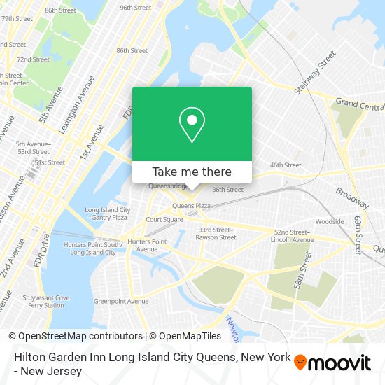Mapa de Hilton Garden Inn Long Island City Queens