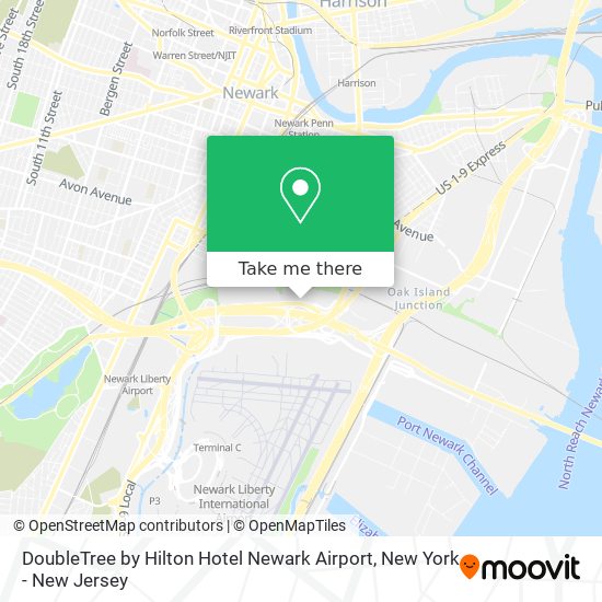 Mapa de DoubleTree by Hilton Hotel Newark Airport