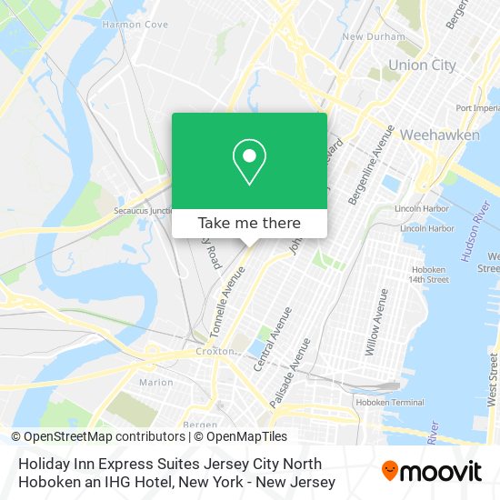Holiday Inn Express Suites Jersey City North Hoboken an IHG Hotel map