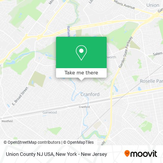 Mapa de Union County NJ USA