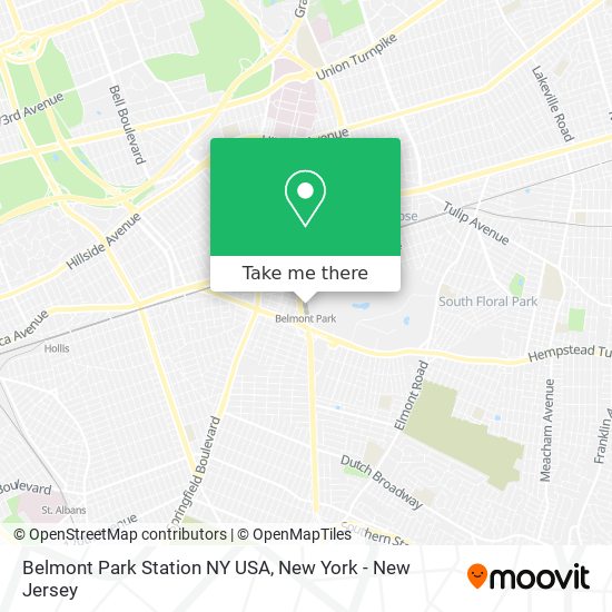 Mapa de Belmont Park Station NY USA