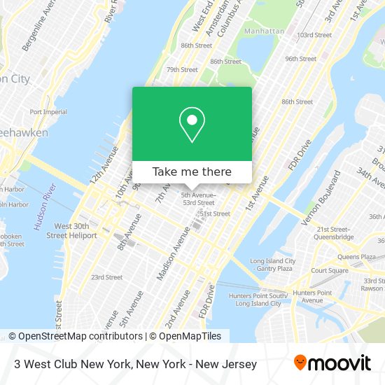 Mapa de 3 West Club New York