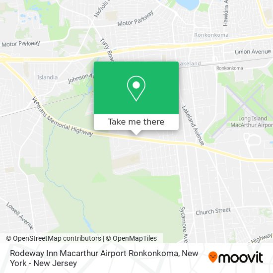 Rodeway Inn Macarthur Airport Ronkonkoma map