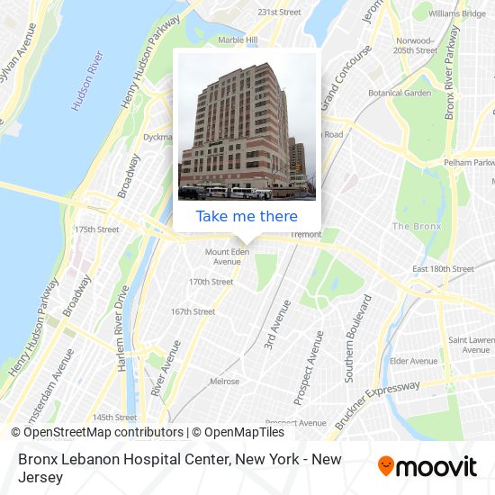 Mapa de Bronx Lebanon Hospital Center