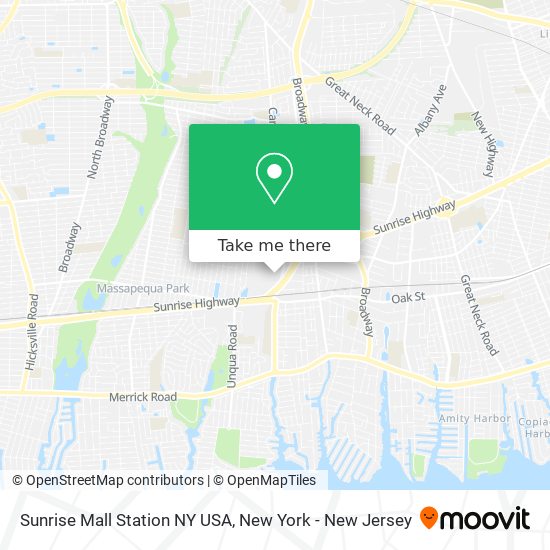 Mapa de Sunrise Mall Station NY USA