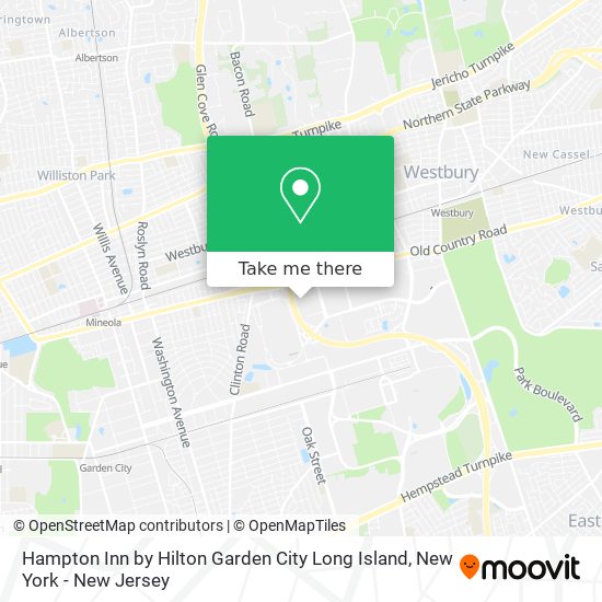 Hampton Inn by Hilton Garden City Long Island map