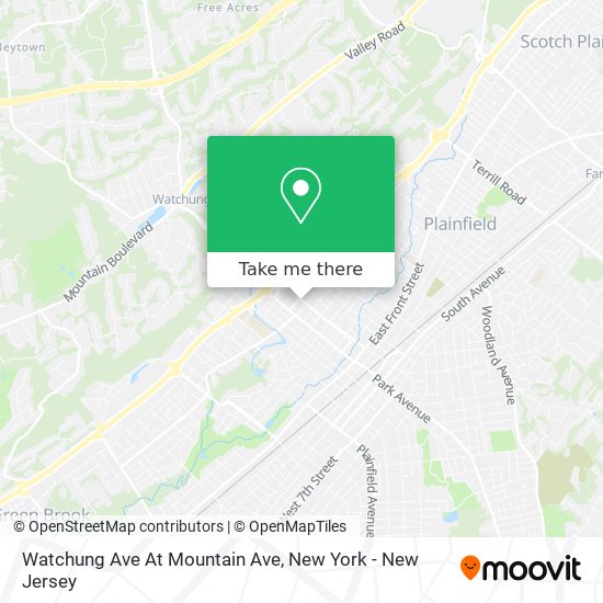 Watchung Ave At Mountain Ave map