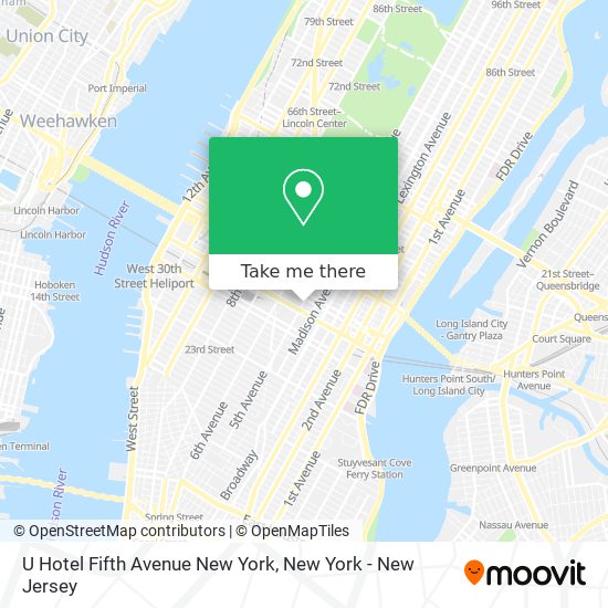 U Hotel Fifth Avenue New York map