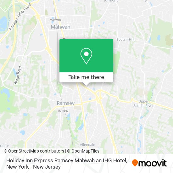 Mapa de Holiday Inn Express Ramsey Mahwah an IHG Hotel