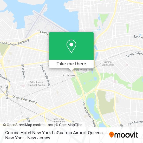 Mapa de Corona Hotel New York LaGuardia Airport Queens