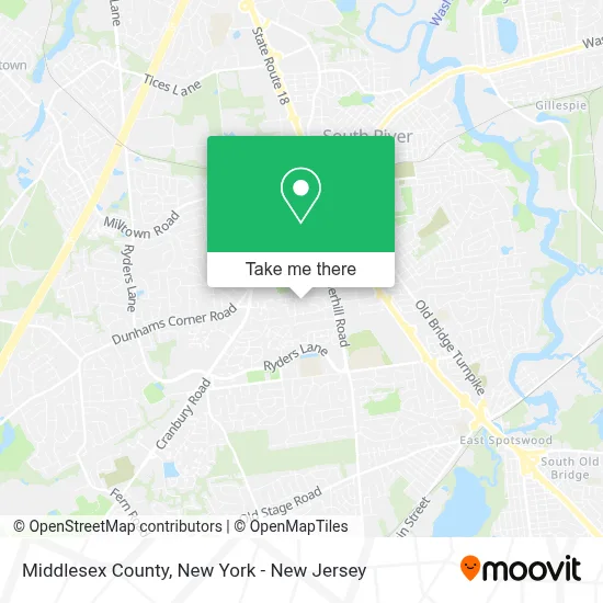 Middlesex County map