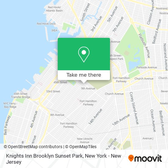 Knights Inn Brooklyn Sunset Park map