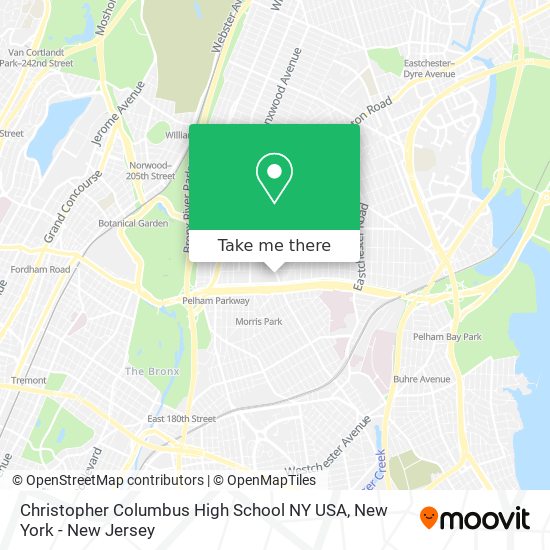 Christopher Columbus High School NY USA map