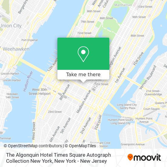 The Algonquin Hotel Times Square Autograph Collection New York map