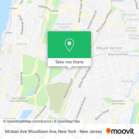 Mapa de Mclean Ave Woodlawn Ave