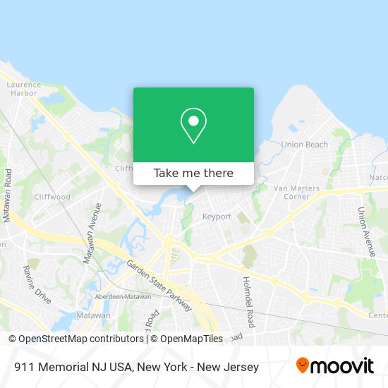 Mapa de 911 Memorial NJ USA