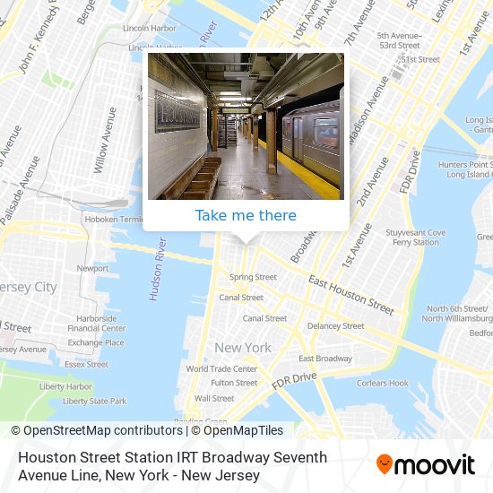 Houston Street Station IRT Broadway Seventh Avenue Line map