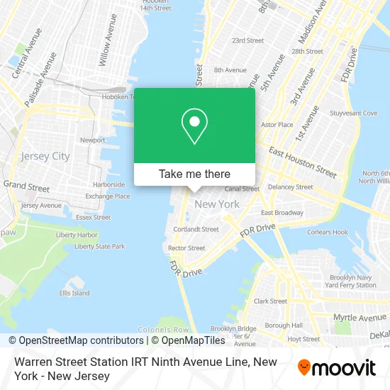 Warren Street Station IRT Ninth Avenue Line map