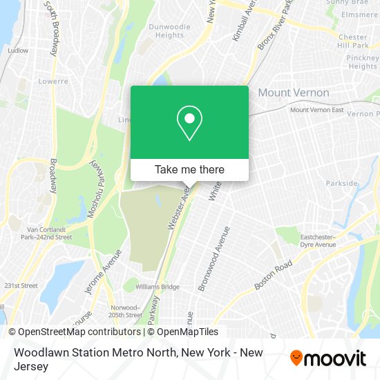 Mapa de Woodlawn Station Metro North