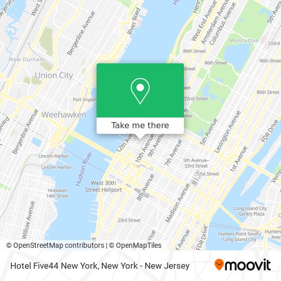 Mapa de Hotel Five44 New York