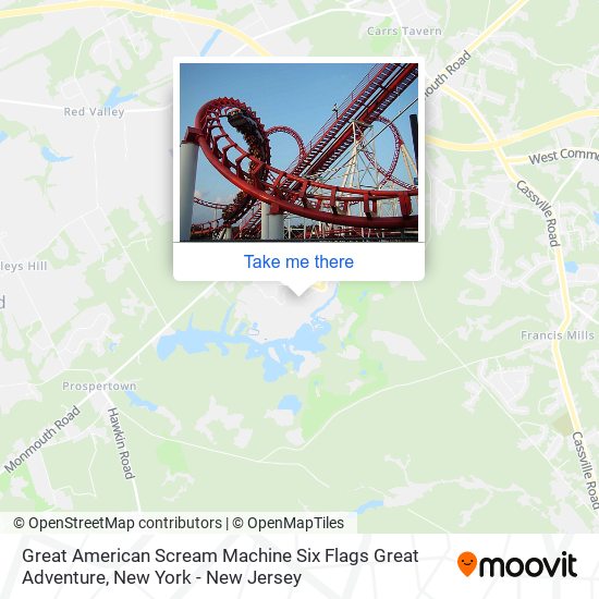 Great American Scream Machine Six Flags Great Adventure map