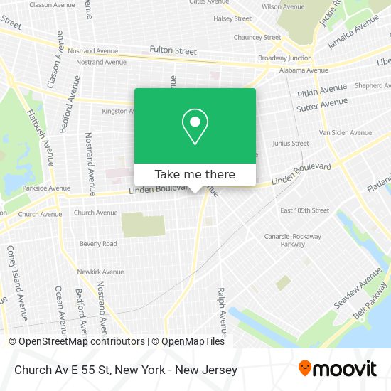 Church Av E 55 St map